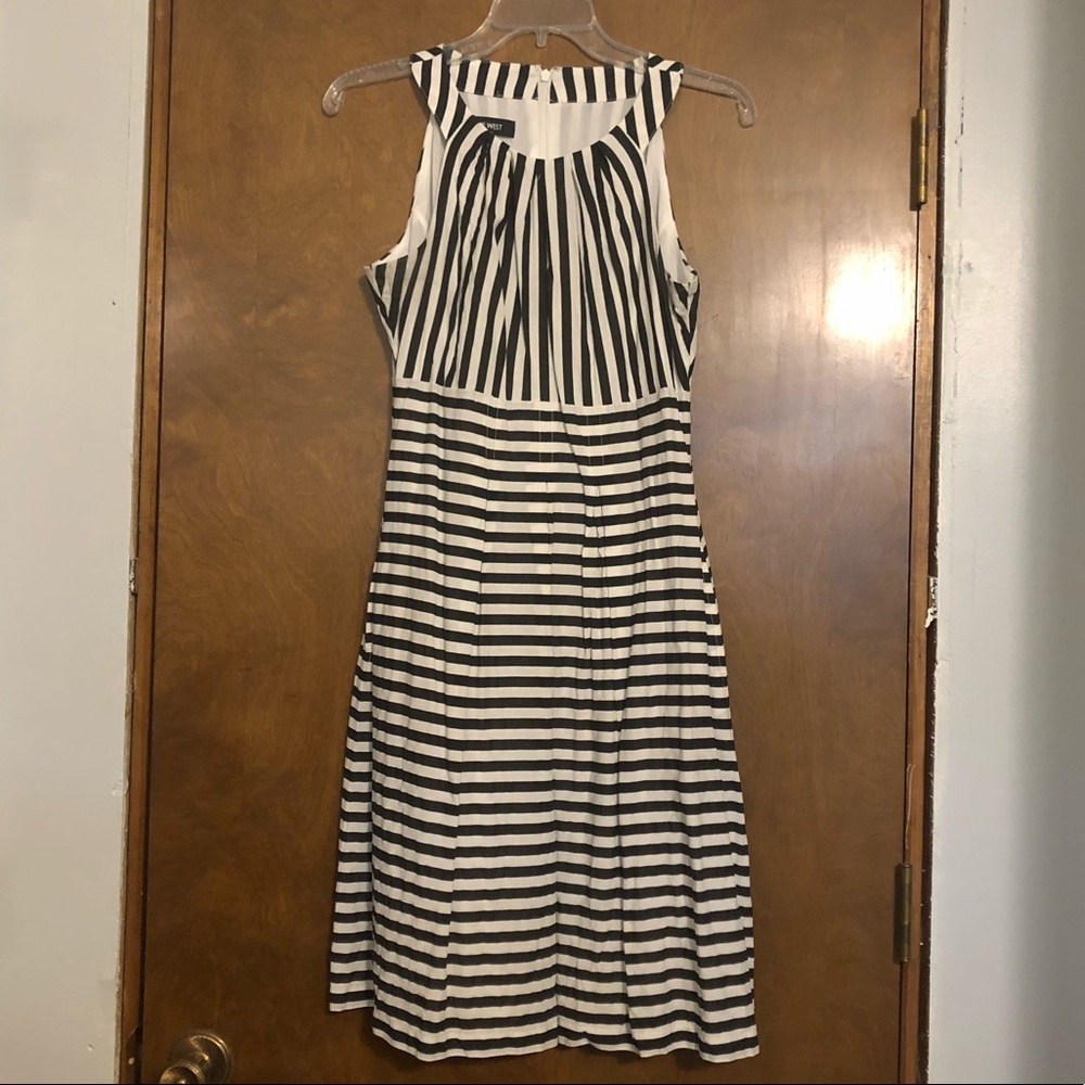 Nine West Black & White Striped Dress with Pockets